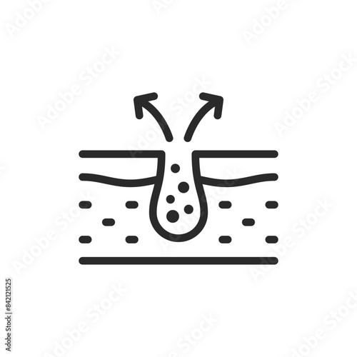 Pore opening, linear style icon. the process of opening pores for deep skin cleansing. Editable stroke width.