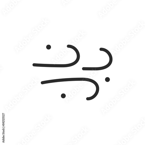 Airflow, linear style icon. ventilation and air circulation. Editable stroke width