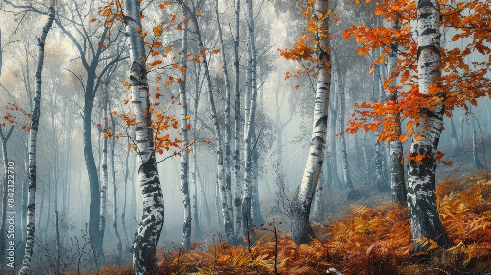 Obraz premium Mist in a Crimean Beech Forest