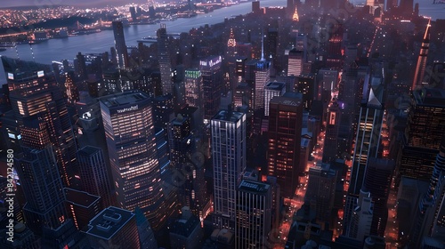 Wallpaper Mural  Metropolis at Night Torontodigital.ca