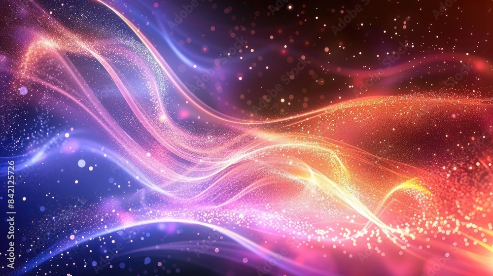 Abstract glowing background with sparkles and undulating patterns Background with beams Impactful visual representation