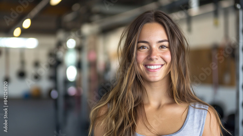 portrait of a smiling girl in the gym Free Download portrait of a smiling girl in the gym - GFXLoad