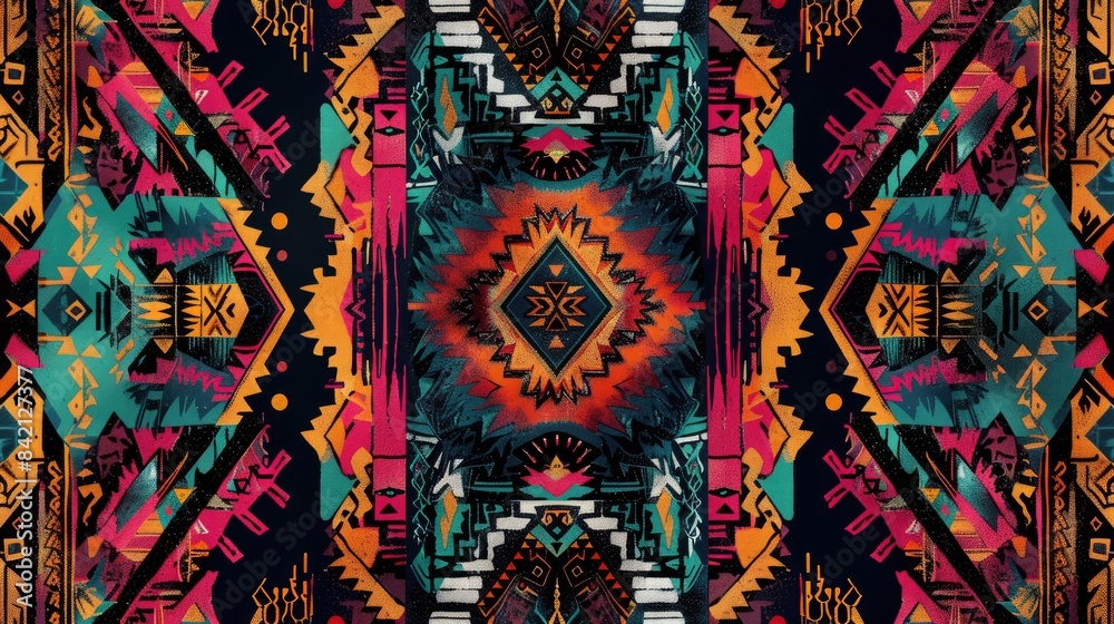 Naklejka premium Digital Printing Exploring Ethnic Borders in Design