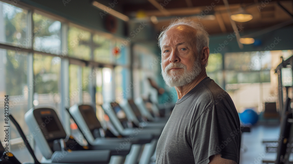 Fototapeta premium a senior in the gym 