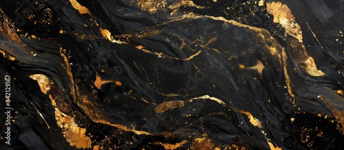 Obraz  z motywem Luxury black gold marble texture background design.