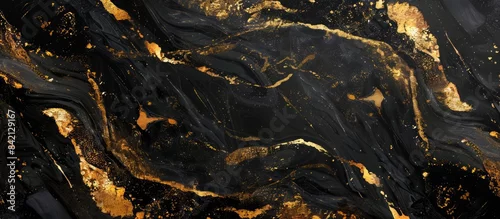 Panel kuchenny z motywem Luxury black gold marble texture background design.