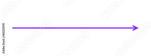 Straight purple arrow - Long purple arrow indication sign isolated on a transparent background - Vector illustration