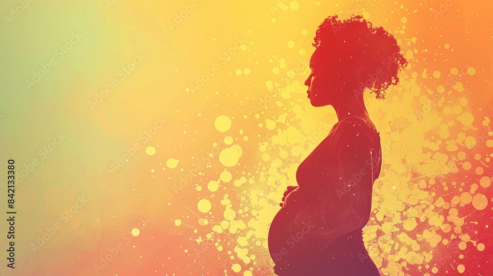 Imagine a flat design of pregnant woman.