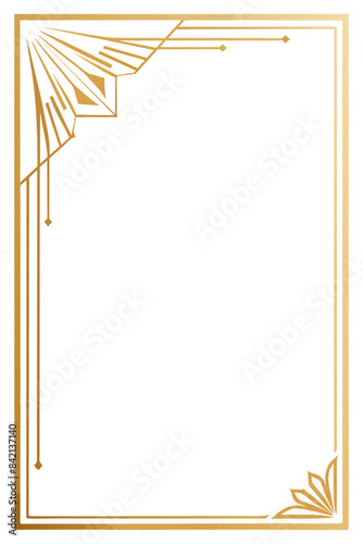 Elegant golden lines, intricate architectural pattern on left side, suggesting sophistication and structure.