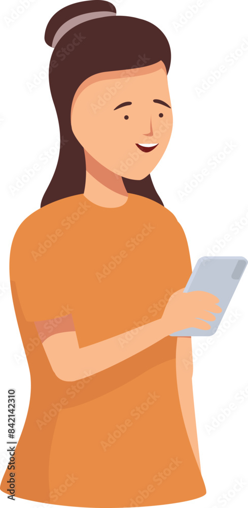Young woman using smartphone browsing internet holding mobile phone in hand Young woman using smartphone browsing internet holding mobile phone in hand