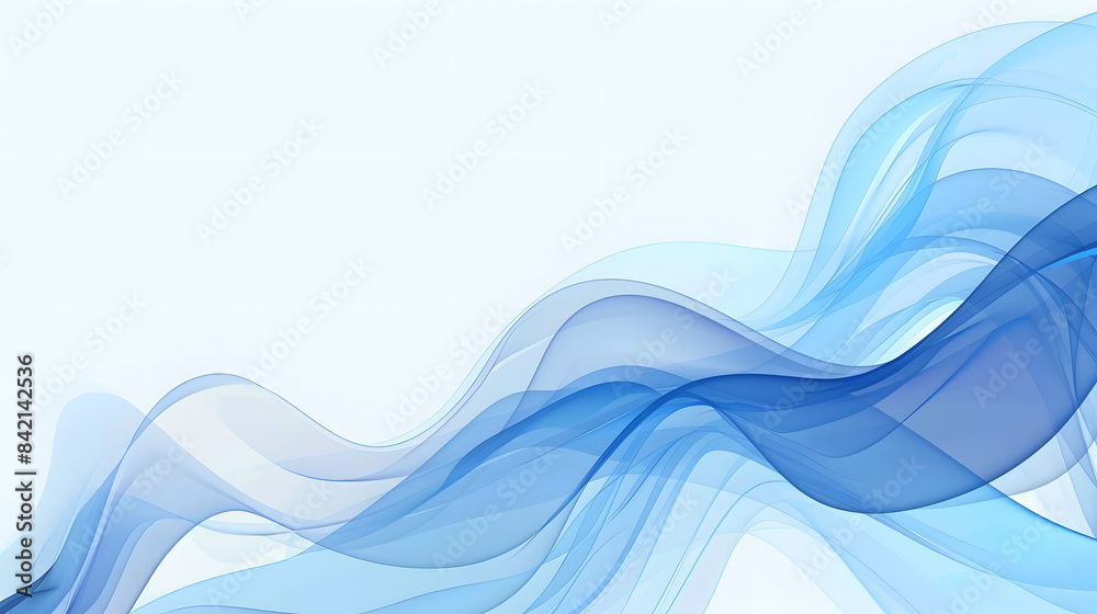 Abstract blue wave background vector presentation design with copy space on white background 
