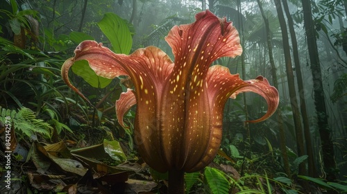 Largest Individual Flower Producing Plant Corpse Lily is Native to Sumatra s Rainforests photo