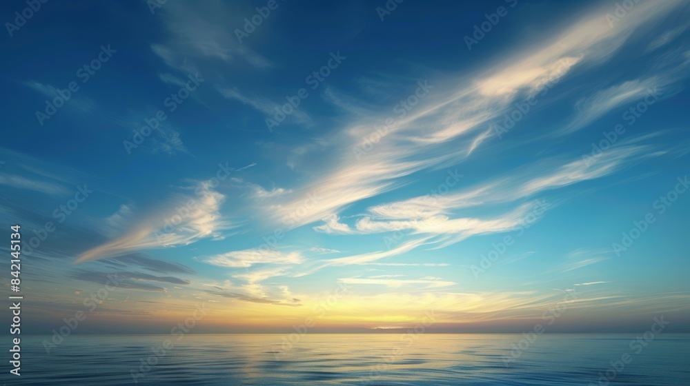 The sky is blue and the sun is setting The sky is blue and the sun is setting