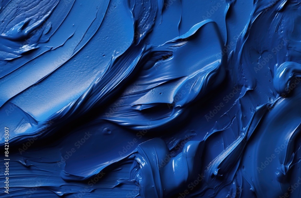 Obraz premium Blue paint strokes, paint smears, paint textures, closeup, high resolution