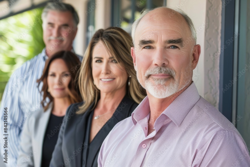 Portrait of a senior business man with his team in the background Portrait of a senior business man with his team in the background