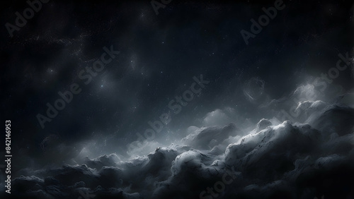 A dreamy illustration of cosmic clouds with a starry sky, evoking wonder and the vastness of space