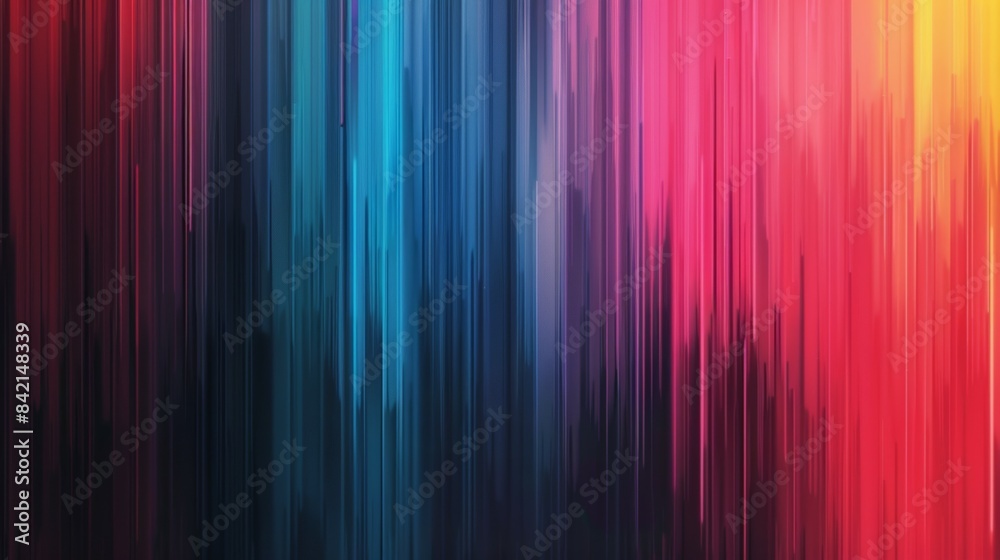 A colorful, abstract painting with a blue stripe A colorful, abstract painting with a blue stripe
