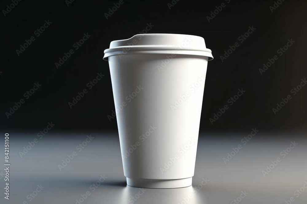 Mockup of take away paper coffee cup white with space for test black background. Product shot of a blank coffee cup, disposable coffee cup on a desk, beverage branding. Marketing mockup Mockup of take away paper coffee cup white with space for test black background. Product shot of a blank coffee cup, disposable coffee cup on a desk, beverage branding. Marketing mockup