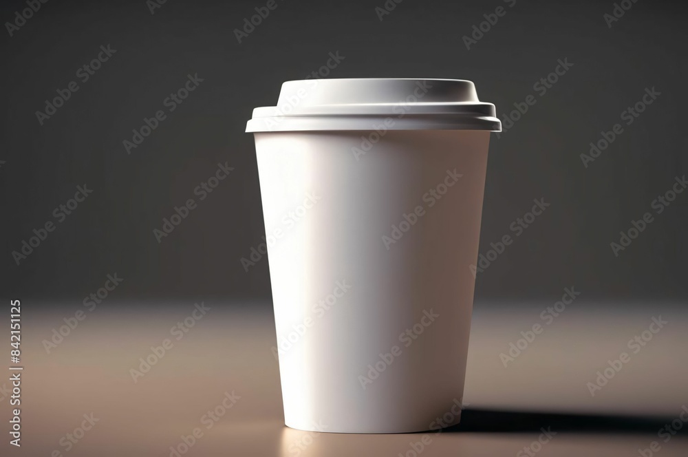Mockup of take away paper coffee cup white with space for test black background. Product shot of a blank coffee cup, disposable coffee cup on a desk, beverage branding. Marketing mockup Mockup of take away paper coffee cup white with space for test black background. Product shot of a blank coffee cup, disposable coffee cup on a desk, beverage branding. Marketing mockup