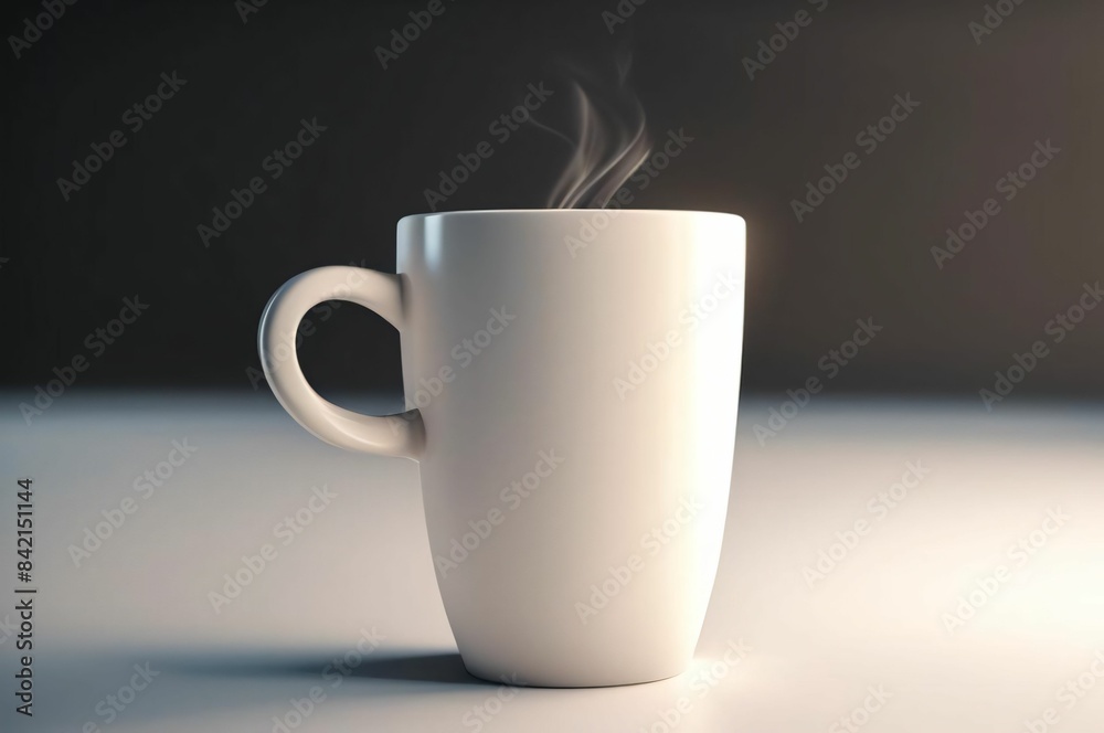 White cup of coffee on a black background. Close-up side view, macro photography. Coffee mug dark background. Inscription space. Hot drink concept White cup of coffee on a black background. Close-up side view, macro photography. Coffee mug dark background. Inscription space. Hot drink concept