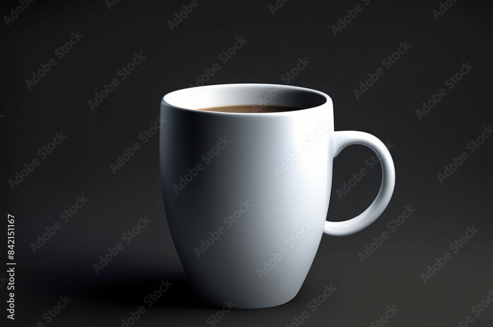 White cup of coffee on a black background. Close-up side view, macro photography. Coffee mug dark background. Inscription space. Hot drink concept White cup of coffee on a black background. Close-up side view, macro photography. Coffee mug dark background. Inscription space. Hot drink concept