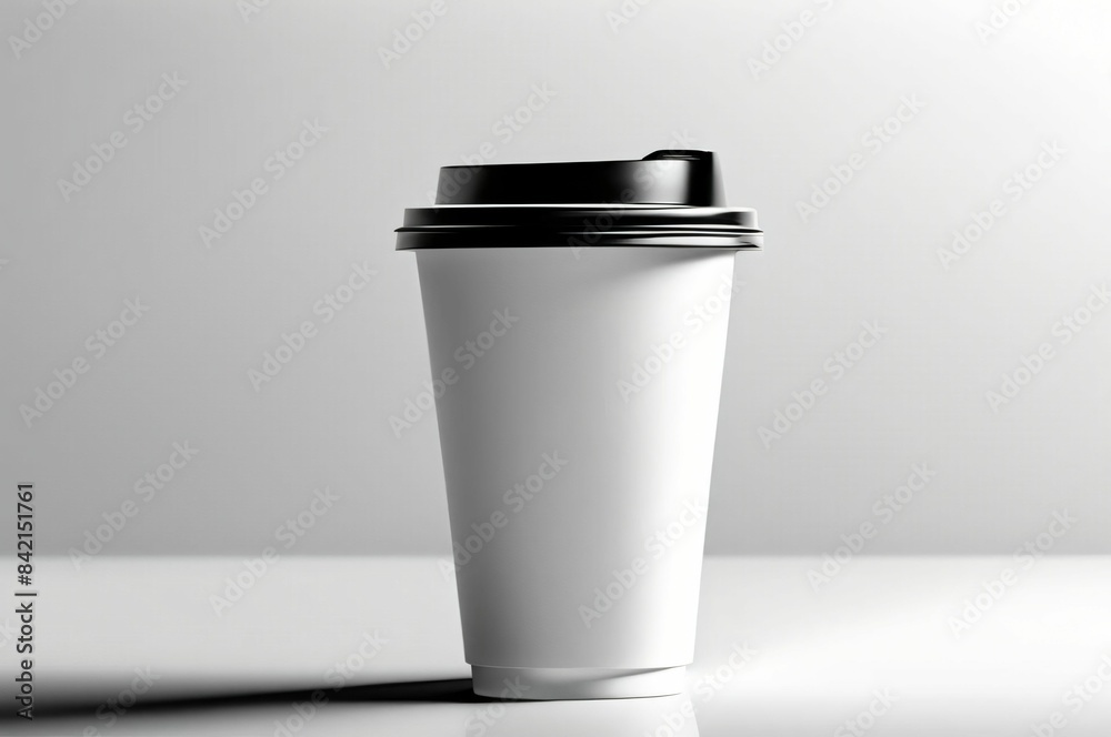 Mockup of take away paper coffee cup white with space for test white background. Product shot of a blank coffee cup, disposable coffee cup on a desk, beverage branding. Marketing mockup Mockup of take away paper coffee cup white with space for test white background. Product shot of a blank coffee cup, disposable coffee cup on a desk, beverage branding. Marketing mockup