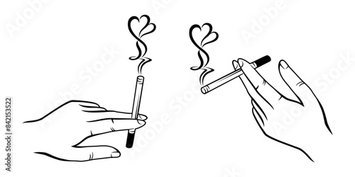 hand with a cigarette