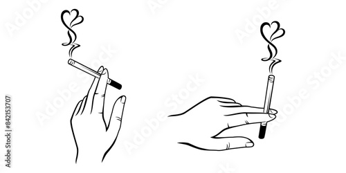 hand with a cigarette