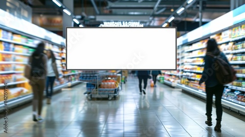 A blank advertising mockup for an advertisement at the supermarket.