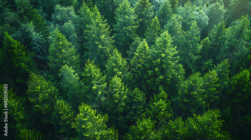 Golden Hour Forest Panorama: Serene Nature