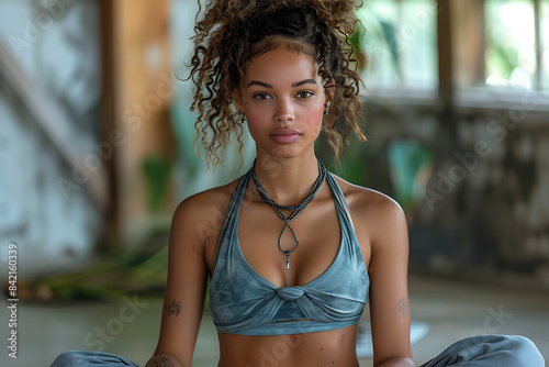 Fitness Athlete in Serene Wellness Pose