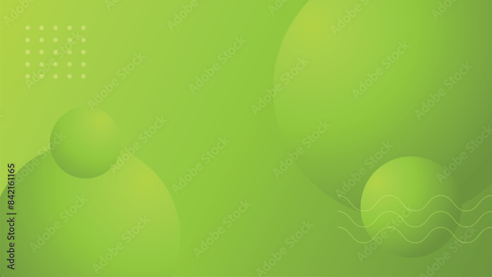Fototapeta premium green background with round shape and wave element