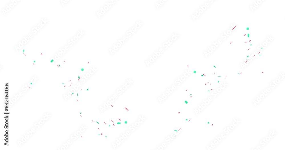Confetti or fireworks animation isolated on white background. Festive holiday colorful animation with confetti. Salute banner animation with copy space.