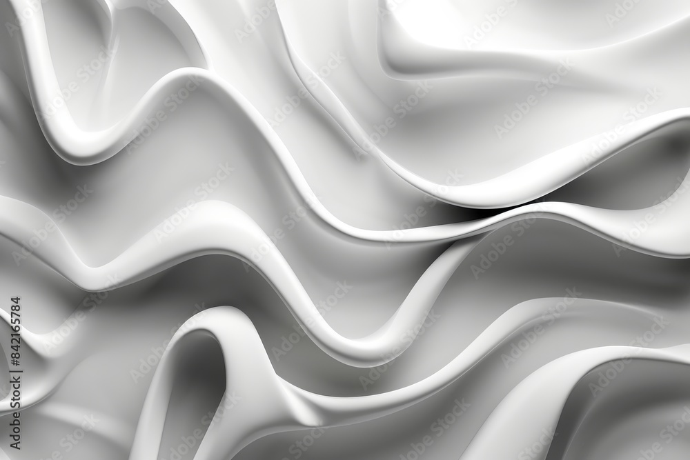 Abstract white 3D wavy background. Abstract white 3D wavy background.