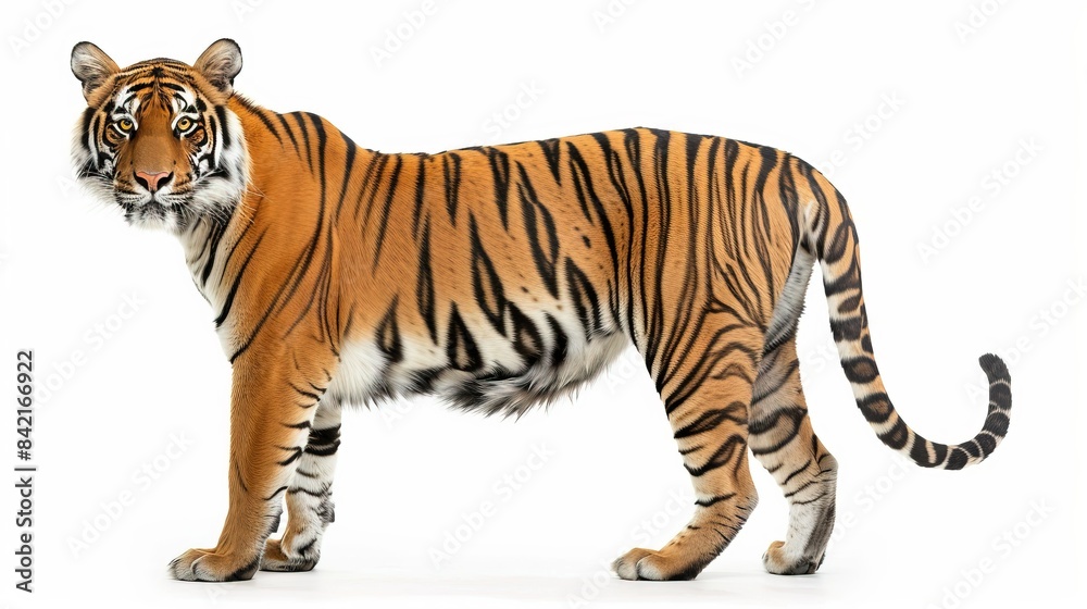Obraz premium A majestic tiger with isolated background