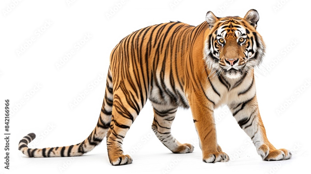 A majestic tiger with isolated background A majestic tiger with isolated background