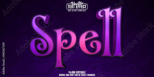 Spell editable text effect, customizable wizard and magician 3D font style