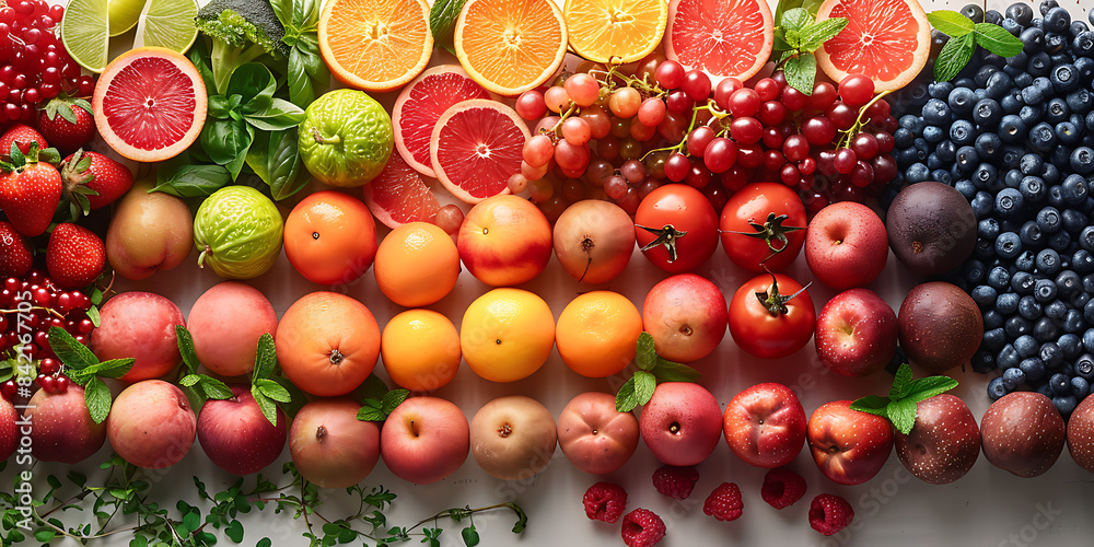 Seasonal Harvest on White Canvas