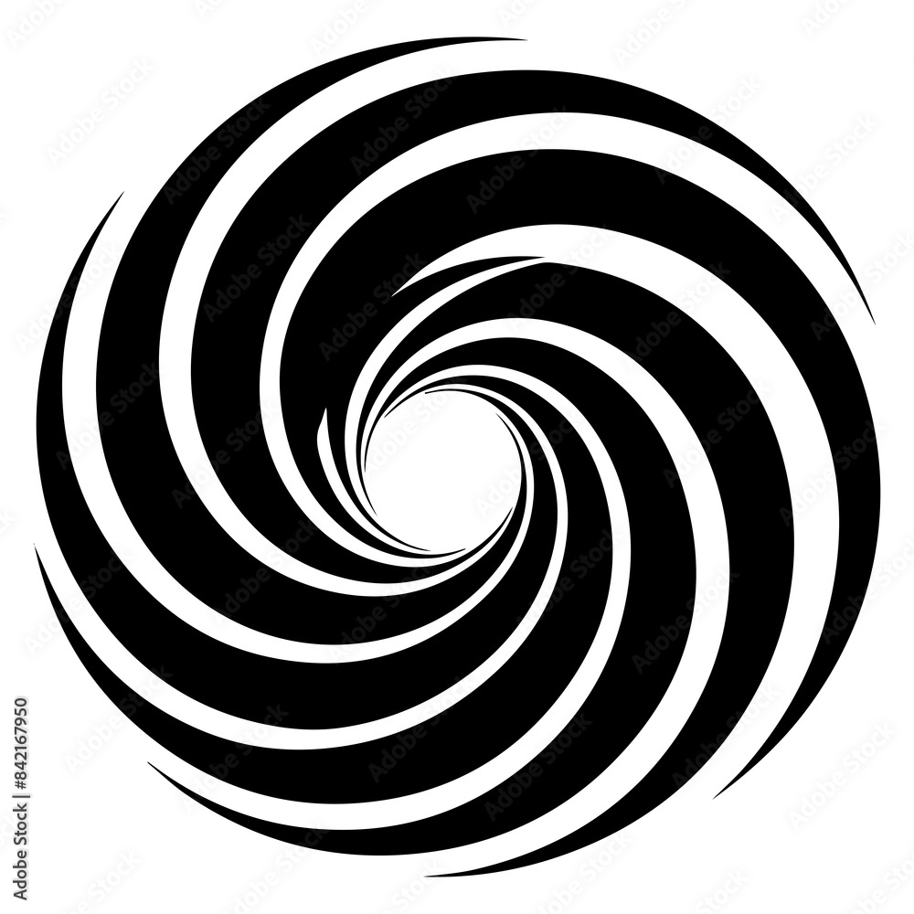 Black and white swirling spiral pattern, creating a hypnotic visual effect, ideal for design or optical illusion themes. Black and white swirling spiral pattern, creating a hypnotic visual effect, ideal for design or optical illusion themes.