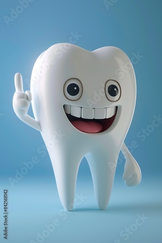 Animated White Tooth Gesturing