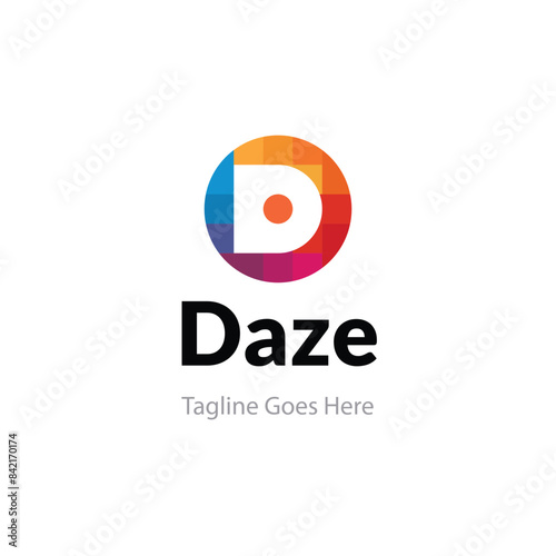 Free Download D logo , Daze logo , D letter logo , Pixels logo , Colorful logo, Circular logo - GFXLoad