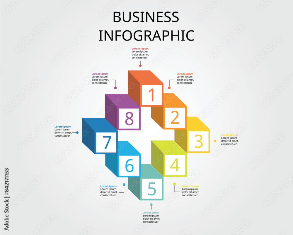square chart step template for infographic for presentation for 8 element square chart step template for infographic for presentation for 8 element