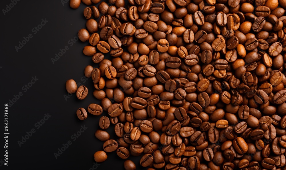 Bunch of coffee beans with empty space Bunch of coffee beans with empty space