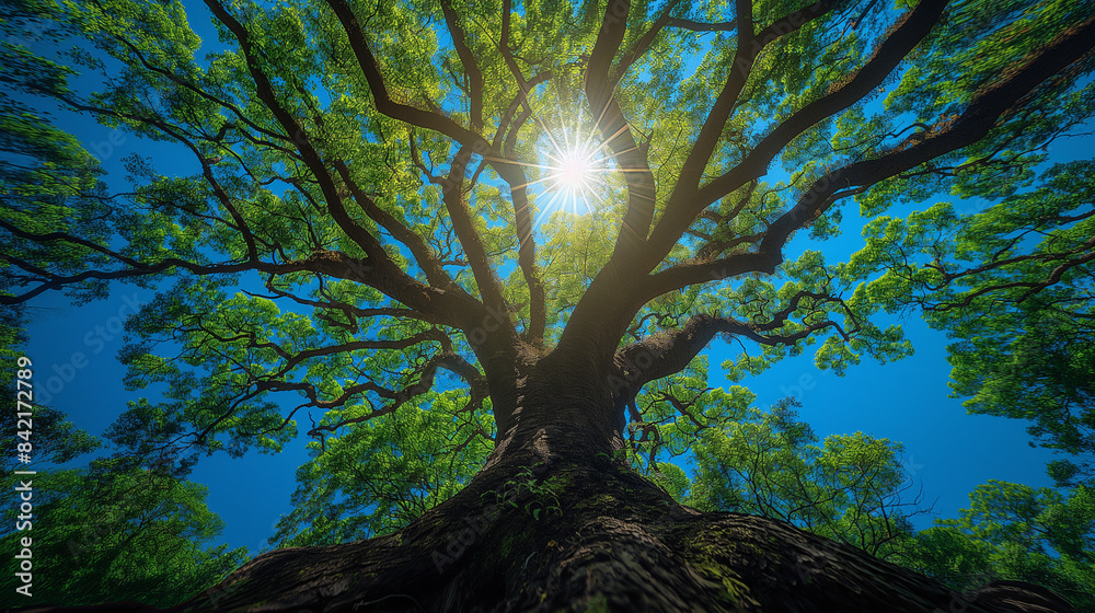 Obraz premium 青空と大木