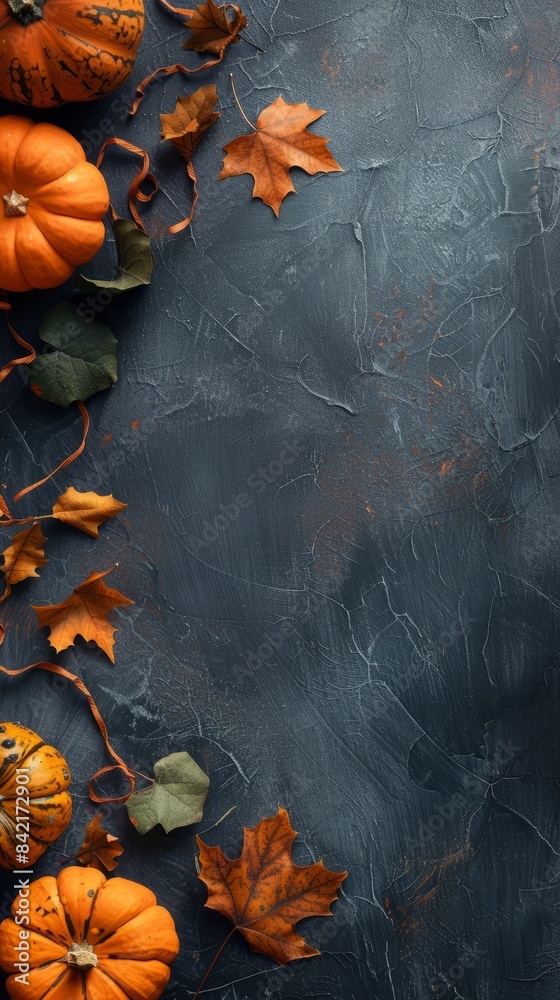 National Pumpkin Day concept with copy space area. Halloween National Pumpkin Day concept with copy space area. Halloween