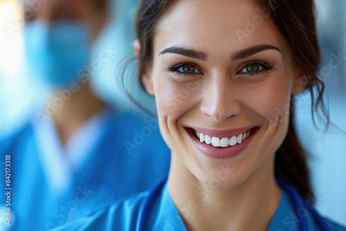 Smiling female nurse in hospital
