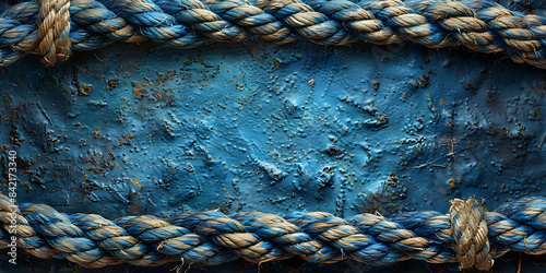 Obraz na płótnie Aged Rope Texture: Deep Blues & Indigos