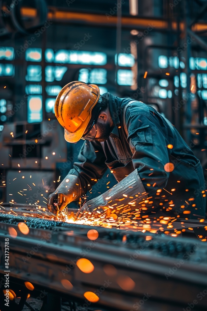 industrial factory employee working in metal industrial factory employee working in metal