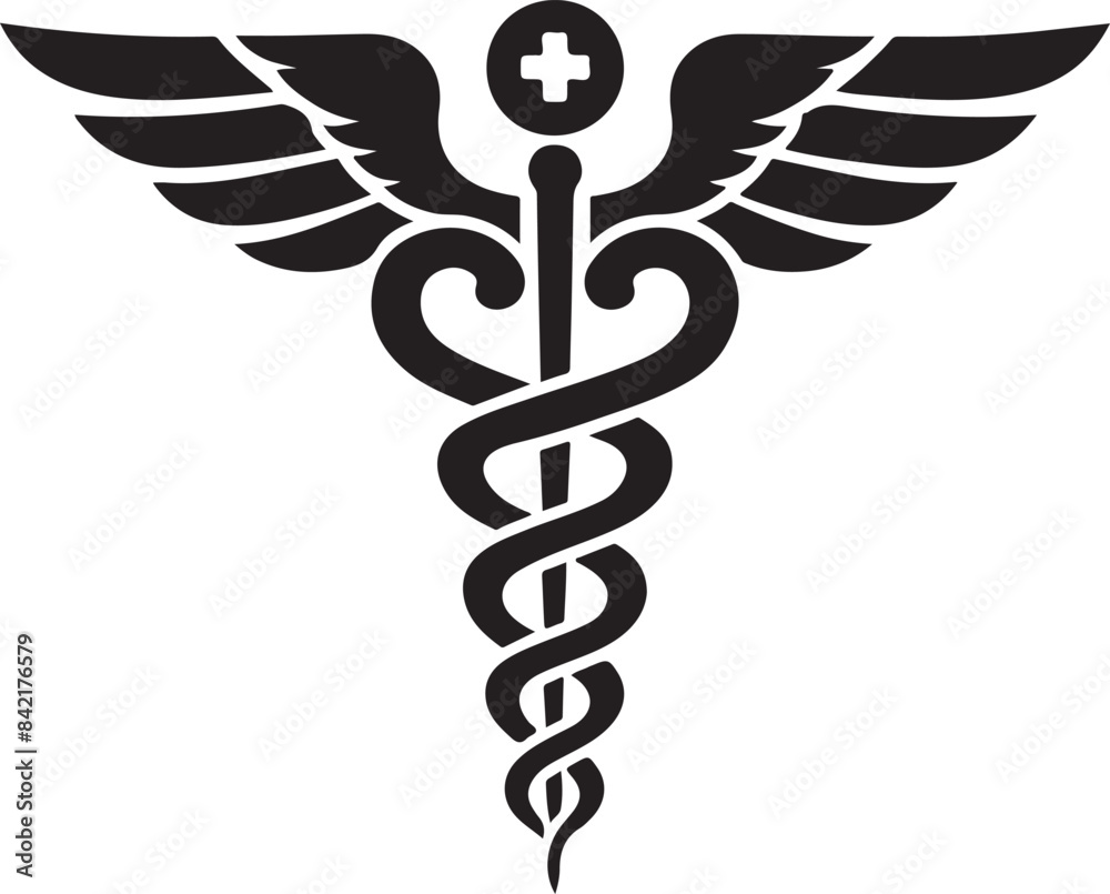 caduceus health symbol asclepias wand icon caduceus health silhouette vector illustration. caduceus health symbol asclepias wand icon caduceus health silhouette vector illustration.
