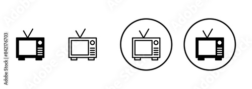 TV icon vector isolated on white background. Television icon